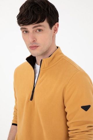U.S. Polo Assn. Erkek Yarım Fermuarlı Camel Basic Polar Sweatshirt 50298085-VR015