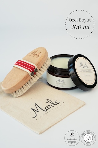 Mar'le Selülit Karşıtı Bakım Kremi 300 ML + Doğal At Kılı Selülit Fırçası