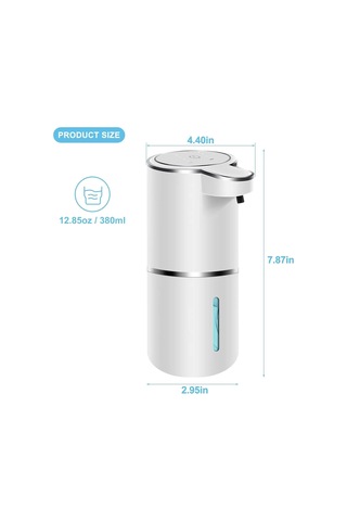 Otomatik Köpük Sabunluk 380ml Şarjlı Temassız Dispenser 2 Siyah
