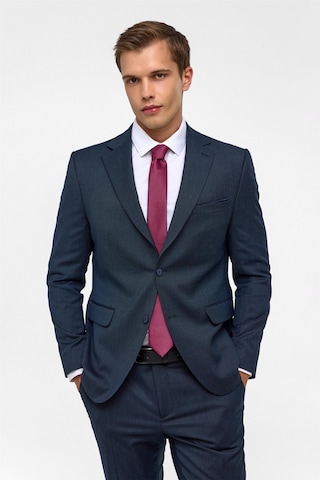 Süvari Lacivert Slim Desenli Mono Yaka 6 Drop Takım Elbise