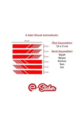 6 Adet Yan Ayna Oto Şerit Sticker Araba Sticker (352161406)