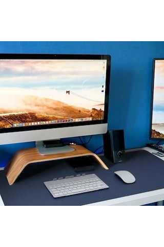 Masa Desk Mat 60x30 Cm Çift Taraflı Deri Mouse Pad Kaymaz Suya Dayanıklı Rulo Yapılabilir Kompakt Masa Koruyucu Ofis Laptop Ve Makyaj Masası İçin 2mm Lacivert