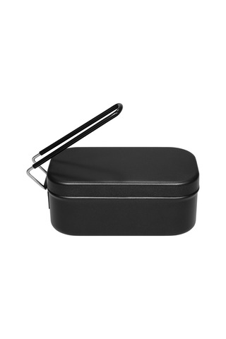 Mufunye Alüminyum 800ml Dış Etkinlikler İçin Hızlı Isıtma Kabiliyetli Kamp, Yürüyüş, Balıkçılık Mutfaklı Kare Yemek Kutusu Siyah Çok Renkli