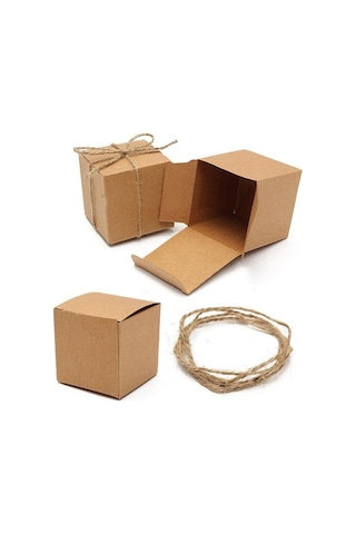 Novahub 50 Adet Vintage Kahverengi Kraft Düğün Favor Kutusu, Yıldönümü Ve Partiler İçin