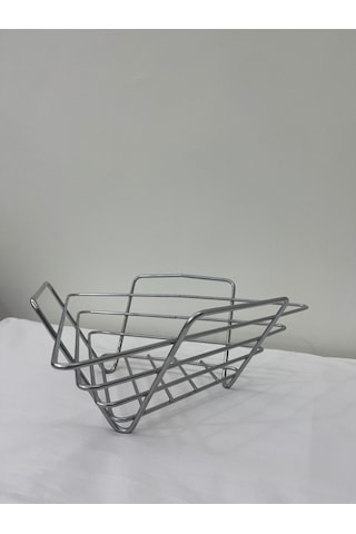 Üçgen Sepet, Meyve Sepeti, Ekmek Sepeti, Modern Tel Sepet Krom