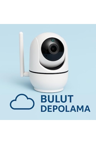 Wifi Akıllı Güvenlik Kamerası 360 Görüş Hareket Algılama & Anlık Bildirim Gece Görüşü 7/24 Uzaktan İzleme & Bulut Depolama Destekli