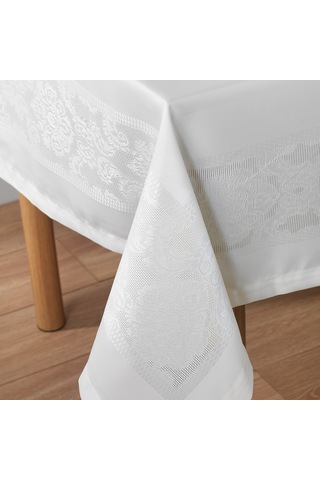 Schafer Home Amar Masa Örtüsü 150x220cm 1 Parça - Krem Krem