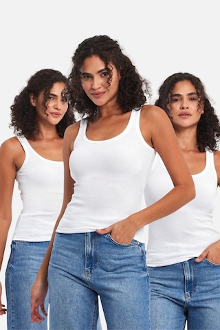 Mmetalic Fitilli Siyah Crop Havuz Yaka Sıfır Kol Pamuklu 3'lü Kadın Atlet Mtlcb92 Çok Renkli