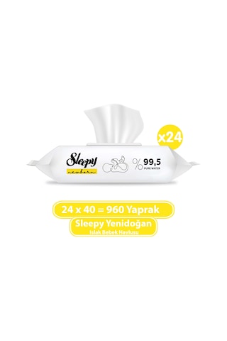 Sleepy Yenidoğan Islak Bebek Havlusu 24 X 40'Lı