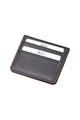 Ancora Leather Hakiki Deri Para Bölmeli Çıtçıtlı Portföy-unisex-26210 Kahverengi