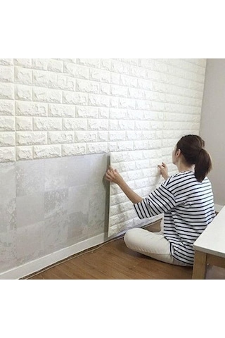 3d Tuğla Desenli Kendinden Yapışkanlı Duvar Paneli 58x38 Cm Renkli