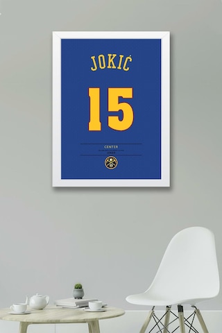 Nikola Jokic Forma Çerçeveli Tablo - Nba Denver Nuggets Jersey