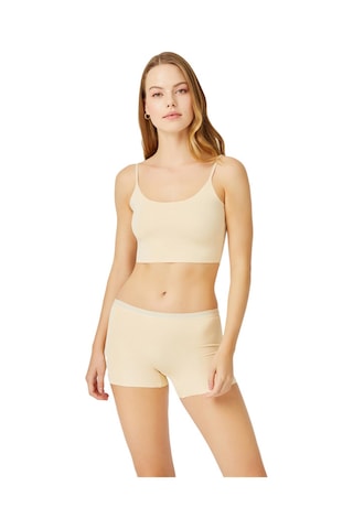 Cottonhill Ten Basic Lazer Kesim Dikişsiz Kadın Boxer Külot Ten Ten Rengi