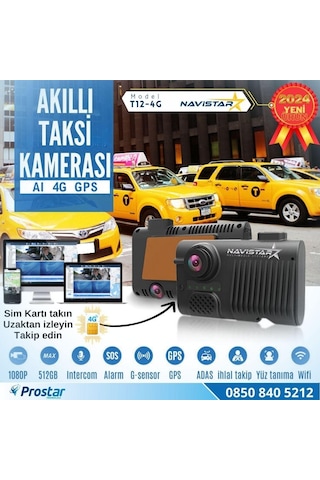 Uzaktan İzlemeli 2 Kameralı Wifi Gps 4g Yapay Zeka Destekli Akıl