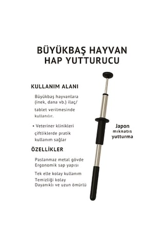 Büyükbaş Hayvan Hap Ve Mıknatıs Yutturucu 2'si 1 Arada