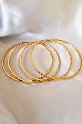 Trade Bazaar Kadın 4'lü Lüks Yüksek Kalite Çelik 65 MM Ajda Bilezik Çelik Kararmaz Bileklik