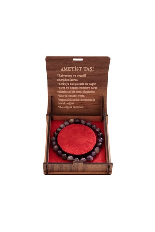 Stres Ve Negatif Enerjiye Karşı 8 Mm Ametist Bileklik Mor