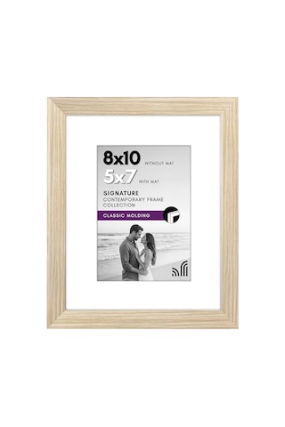Doğal Meşe 8x10 Resim Çerçevesi - Mat İle 5x7 Çerçeve Olarak Veya 8x10 Mat Olmadan Kullanılır - Kırılmaya Daya