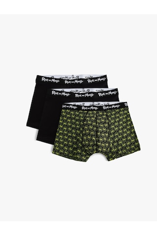 Koton Pamuklu Lisanslı Rick And Morty 3'lü Boxer Seti Siyah 5slm90036mk Siyah