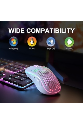 Jms 2.4 G Rgb Petek Tasarım Kablosuz Oyuncu Mouse