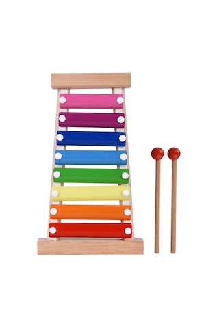 Zuzu Toys Ksilofon Ahşap Selefon 8 Nota 8 Ton 25 CM 8 Tuşlu
