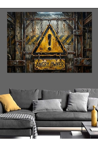 Danger High Voltage Uyarı Levhası Dekoratif Kanvas - Mdf Ahşap Tablo
