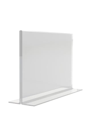 Heroglas A7 T Tipi Yatay Masa Üstü Şeffaf Pleksi / Föylük-fiyatlık-menü-broşürlük