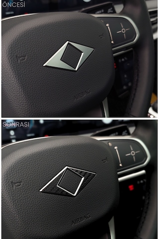 Togg T10f Sedan Uyumlu Amblem Kaplama Sticker Set Parlak Siyah