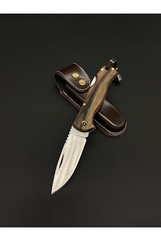 El Yapımı Kilitli Çakı Kahverengi