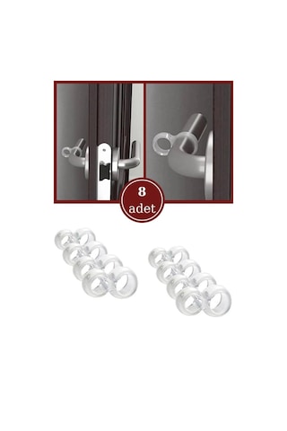 Flosoft 8 Adet Kapı Pencere Kolu Stoperi, Kapı Duvar Güvenliği Darbe Önleyici Tampon 8 Li Set