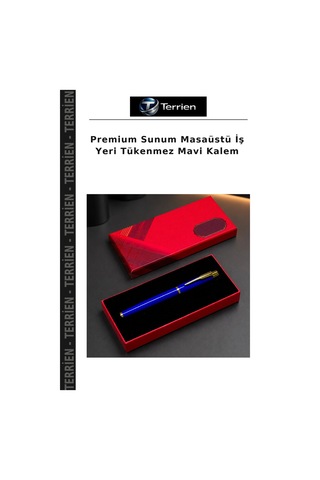 Premium Sunum Masaüstü İş Yeri Tükenmez Mavi Kalem Çok Renkli