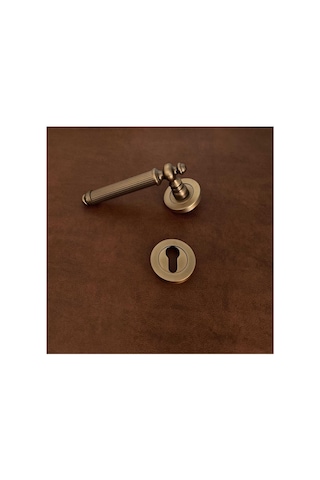 Osmanlı Handles Zk37 Antik Sarı Zamak Yuvarlak Rozetli Yale Çelik Kapı Kolu Sol Basar Tek Yön