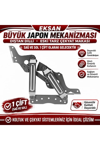 Eksan B.japon Eski Tip Çekyat Kanepe Mekanizması Sağ Ve Sol 1 Takımdır Metalik