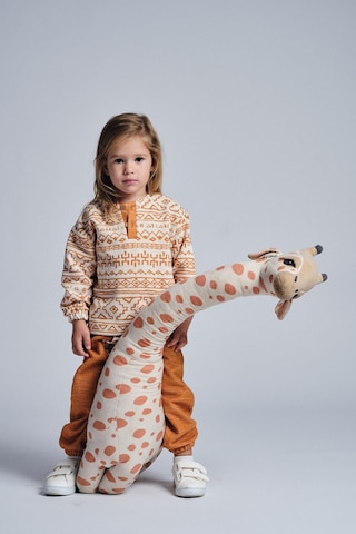 Miababy Etnik Desen Pantolon Kanguru Cep 2 Li Takım Oranj