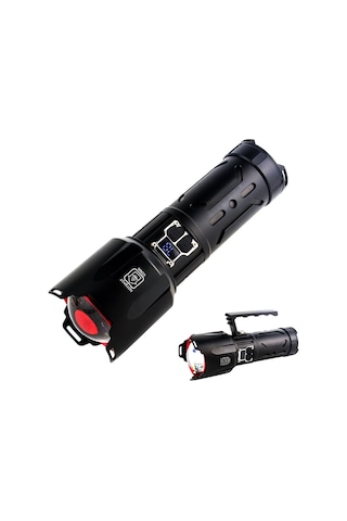 Bd-2406 30w Tg Led Alüminyum Alaşımlı Zoomlu Type-c Dijital Göstergeli Şarjlı El Feneri