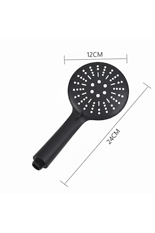 Elit Siyah Banyo Duş Başlığı El Duşu 3 Fonksiyonlu Siyah