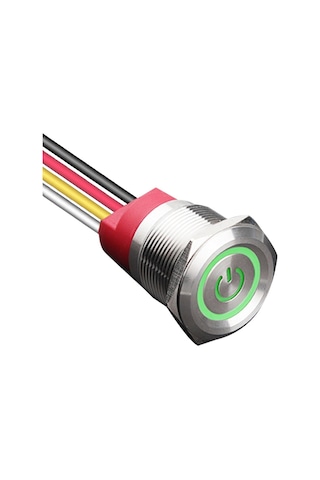 Wd22t-p1-ec 22mm Dokunmatik Touch Metal Buton - Yeşil
