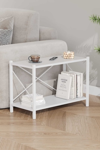 Koltuk Yani Sehpa Beyaz Profil Beyaz Sunta 60x24x44 Cm Mtl023