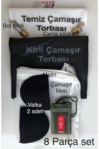 Asker Malzeme 8 Parça Set Öğrenci Kirli - Temiz Ve Çamaşır Filesi Mavi