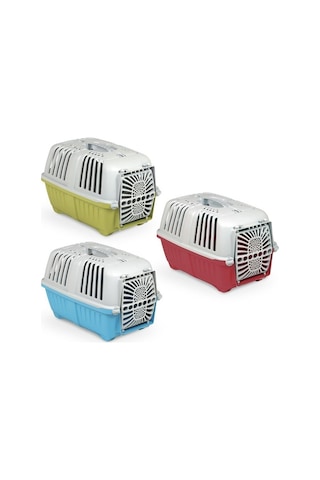 Mps Pratiko-1 Plastik Kapılı Kedi Taşıma Çantası 48 x 31 x 33 CM Çok Renkli