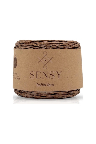 Sensy Premium 250 Gr Doğal Kağıt Ip, Hasır Kağıt Iplik, Rafya,çanta,supla,şapka Ipi,250m Sütlü Kahve