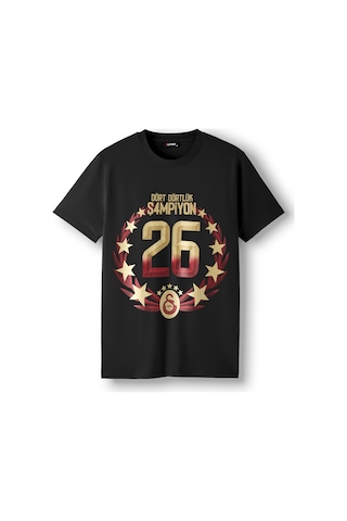 Gs Store Galatasaray 26. Şampiyonluk T-shirt E261166 Siyah