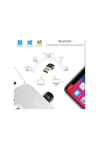Bluetooth Usb Adaptör Versiyon 5.4 Stick Dongle Edr & Ble Windows 11/10/8.1/7 Uyumlu