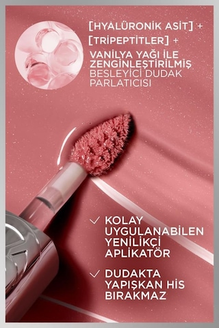L'Oréal Paris Plump Ambition Hyaluron Lip Oil Besleyici ve Nemlendirici Dudak Parlatıcısı 390 Cherry Cherie