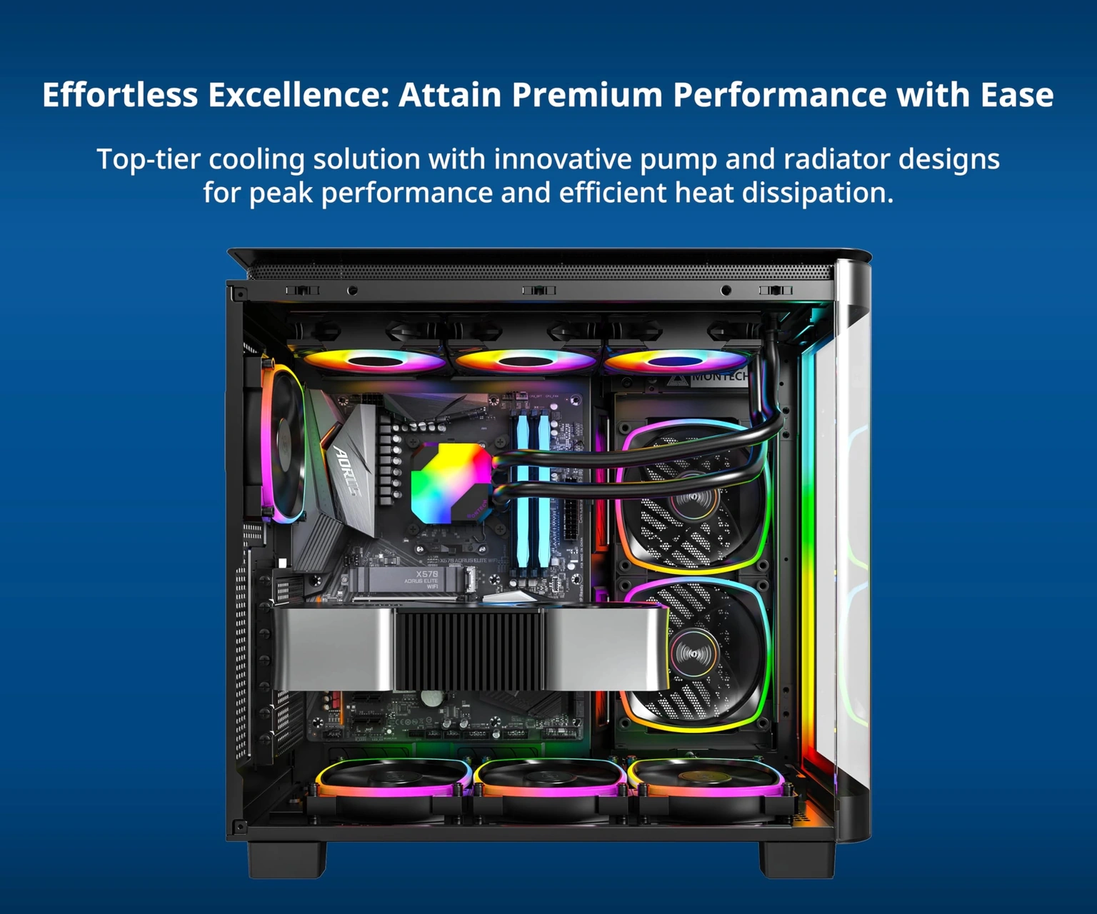 Montech Hyperflow Argb 360mm-aıo Cpu Sıvı Soğutucu-ıntel Lga 1700/1200/15x/2066, Amd Am3/am4/am5 Sok