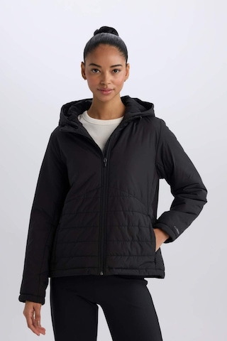 DeFactoFit Su İtici Regular Fit Kapüşonlu Fermuarlı Mont D6085AX25SPBK81 Siyah