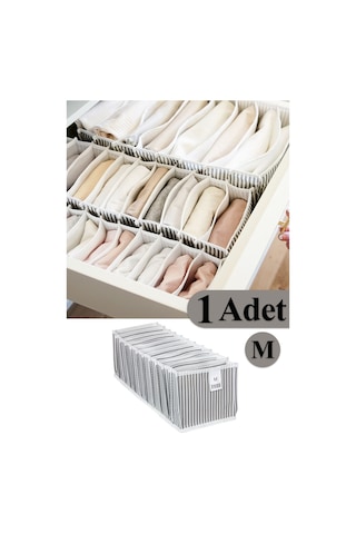 Akordiyon Organizer Çekmece Içi Düzenleyici M Boy Kumaş 100 X 110 Gri Diğer