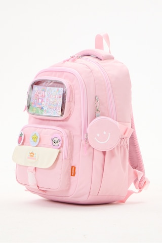Kawaii 3'lü İlkokul Okul Çantası Seti Pembe Kız Çocuk Beslenme Çantalı Kalemlikli Pembe Gökkuşağı