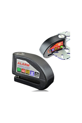 Motosiklet Alarmlı Disk Kilidi 110 Db + Hatırlatma Kablosu (411990957) Siyah