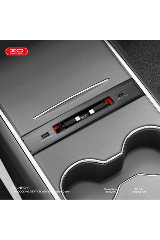 Tesla Model Y / 3 Uyumlu 62w Lightning Ve Type-c Kablolu Usb Çoklayıcı Şarj İstasyonu